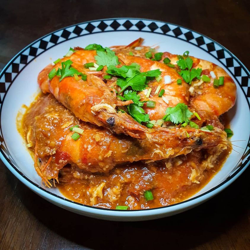 Singapore Chili Prawns